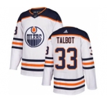 Men's Edmonton Oilers #33 Cam Talbot White Road Stitched Hockey Jersey