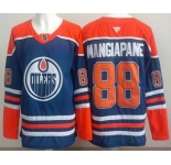 Men's Edmonton Oilers #88 Andrew Mangiapane Blue Authentic Jersey