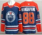Men's Edmonton Oilers #88 Andrew Mangiapane Blue Authentic Jersey