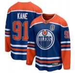 Men's Edmonton Oilers #91 Evander Kane Royal 2025 Stanley Cup Final Home Breakaway Jersey