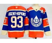 Men's Edmonton Oilers #93 Ryan Nugent-Hopkins Royal 2024-25 With A Patch Heritage Classic Primegreen Stitched Jersey