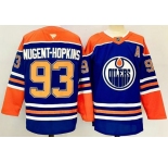 Men's Edmonton Oilers #93 Ryan Nugent-Hopkins Royal 2025 Premium Home Stitched Hockey