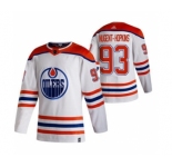 Men's Edmonton Oilers #93 Ryan Nugent-Hopkins White 2020-21 Reverse Retro Alternate Hockey Jersey