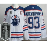 Men's Edmonton Oilers #93 Ryan Nugent Hopkins White 2025 Stanley Cup Final Authentic Jersey