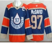Men's Edmonton Oilers #97 Connor McDavid Blue Heritage Classic Authentic Jersey