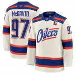 Men's Edmonton Oilers #97 Connor McDavid Light Beige Alternate With C Patch Stitched Hockey Jersey