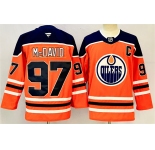 Men's Edmonton Oilers #97 Connor McDavid Orange 2024-25 With C Patch Heritage Classic Primegreen Stitched Jersey