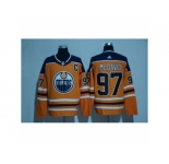 Men's Edmonton Oilers #97 Connor McDavid Orange C Patch 2017-2018 adidas Hockey Stitched NHL Jersey