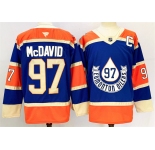 Men's Edmonton Oilers #97 Connor McDavid Royal 2024-25 With C Patch Heritage Classic Primegreen Stitched Jersey