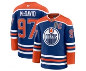 Men's Edmonton Oilers #97 Connor McDavid Royal 2025 Stanley Cup Final Home Premium Jersey