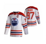 Men's Edmonton Oilers #97 Connor McDavid White 2020-21 Reverse Retro Alternate Hockey Jersey