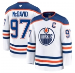 Men's Edmonton Oilers #97 Connor McDavid White 2024-25 Away Stitched Hockey Jersey