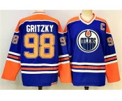 Men's Edmonton Oilers #98 Wayne Gretzky Royal 2025 With C Patch Stitched Hockey Jersey