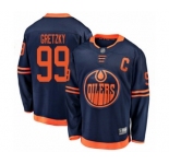 Men's Edmonton Oilers #99 Wayne Gretzky Authentic Navy Blue Alternate Fanatics Branded Breakaway Hockey Jersey