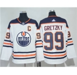 Men's Edmonton Oilers #99 Wayne Gretzky White Road Stitched Hockey Jersey