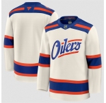 Men's Edmonton Oilers Blank Light Beige Alternate Stitched Hockey Jersey