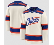 Men's Edmonton Oilers Blank Light Beige Alternate Stitched Hockey Jersey