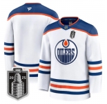 Men's Edmonton Oilers Team Blank White 2025 Stanley Cup Final Away Premium Jersey