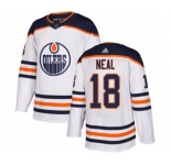 Men's Oilers #18 James Neal White Road Authentic Stitched Hockey Jersey