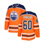 Men's Oilers #60 Markus Granlund Orange Home Authentic Stitched Hockey Jersey