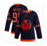 Men's Oilers #99 Wayne Gretzky Navy Alternate Authentic Stitched Hockey Jersey