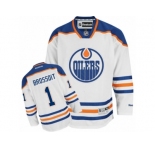 Men's Reebok Edmonton Oilers #1 Laurent Brossoit Authentic White Away NHL Jersey