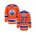 Men's Reebok Edmonton Oilers #27 Milan Lucic Premier Orange Third NHL Jersey