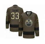 Men's Reebok Edmonton Oilers #33 Cam Talbot Authentic Green Salute to Service NHL Jerse