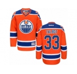 Men's Reebok Edmonton Oilers #33 Cam Talbot Authentic Orange Third NHL Jersey