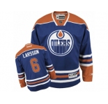 Men's Reebok Edmonton Oilers #6 Adam Larsson Authentic Royal Blue Home NHL Jersey