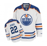 Reebok Edmonton Oilers #22 Jean-Francois Jacques Authentic White Away NHL Jersey
