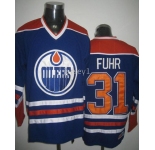 nhl edmonton oilers #31 fuhr lt.blue jerseys