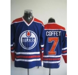 nhl edmonton oilers #7 coffey lt.blue