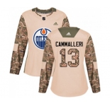 Women Adidas Edmonton Oilers #13 Mike Cammalleri Authentic Camo Veterans Day Practice NHL Jersey