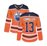 Women Adidas Edmonton Oilers #13 Mike Cammalleri Authentic Orange Home NHL Jersey