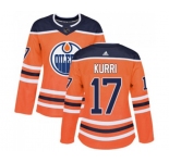 Women Adidas Edmonton Oilers #17 Jari Kurri Authentic Orange Home NHL Jersey