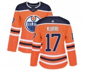 Women Adidas Edmonton Oilers #17 Jari Kurri Authentic Orange Home NHL Jersey