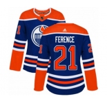 Women Adidas Edmonton Oilers #21 Andrew Ference Authentic Royal Blue Alternate NHL Jersey