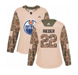Women Adidas Edmonton Oilers #22 Tobias Rieder Authentic Camo Veterans Day Practice NHL Jersey