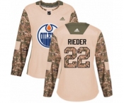 Women Adidas Edmonton Oilers #22 Tobias Rieder Authentic Camo Veterans Day Practice NHL Jersey