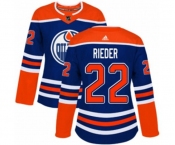 Women Adidas Edmonton Oilers #22 Tobias Rieder Authentic Royal Blue Alternate NHL Jersey
