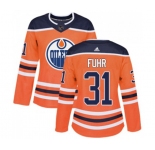 Women Adidas Edmonton Oilers #31 Grant Fuhr Authentic Orange Home NHL Jersey