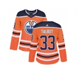 Women Adidas Edmonton Oilers #33 Cam Talbot Orange Home Authentic Stitched NHL Jersey