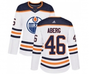 Women Adidas Edmonton Oilers #46 Pontus Aberg Authentic White Away NHL Jersey