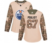 Women Adidas Edmonton Oilers #67 Benoit Pouliot Authentic Camo Veterans Day Practice NHL Jersey