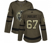 Women Adidas Edmonton Oilers #67 Benoit Pouliot Authentic Green Salute to Service NHL Jersey