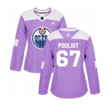 Women Adidas Edmonton Oilers #67 Benoit Pouliot Authentic Purple Fights Cancer Practice NHL Jersey
