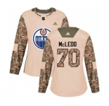 Women Adidas Edmonton Oilers #70 Ryan McLeod Authentic Camo Veterans Day Practice NHL Jersey