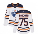 Women Adidas Edmonton Oilers #75 Evan Bouchard Authentic White Away NHL Jersey