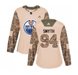 Women Adidas Edmonton Oilers #94 Ryan Smyth Authentic Camo Veterans Day Practice NHL Jersey